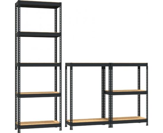 Стеллаж Металл-Завод MZ-PROFIL 5 RAL9011 на заклепках 180х90х40х5 – изображение 5