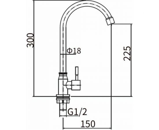 Моносмеситель FASHUN нержавеющая сталь 304, ф35 A54193 – изображение 2