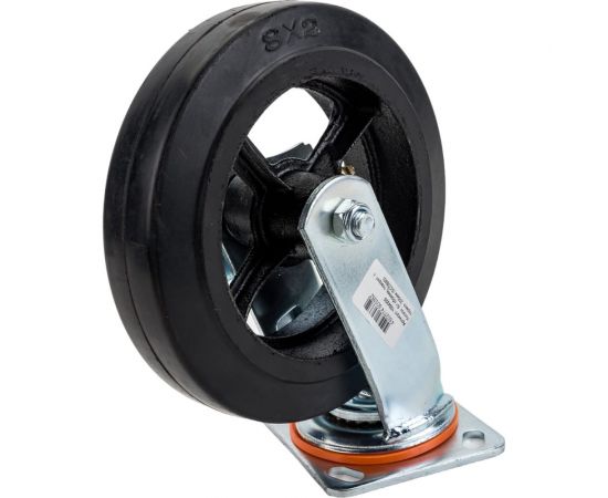 Колесо б/г обрезиненное поворотное с тормозом SCDB80 200 мм MFK-TORG 1084200 – изображение 2