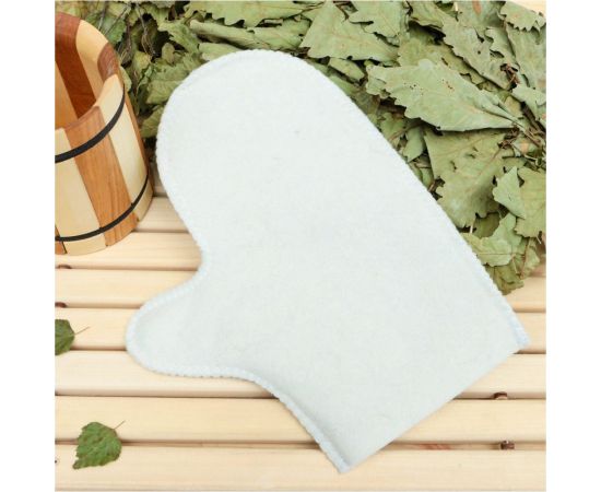 Рукавица для бани Добропаровъ белая 1228149 