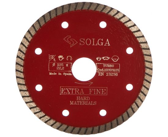 Диск алмазный сплошной (125х22,2 мм) HARD MATERIALS Solga Diamant 10303125 