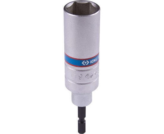 Головка шестигранная 1/4"", 19х110 мм для шуруповерта KING TONY 76C1119M 