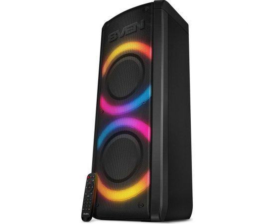 Портативная колонка SVEN АС PS-710 черная, 100 Вт, TWS, Bluetooth, FM, USB, microSD, LED-дисплей, 4400 мА*ч SV-021696 