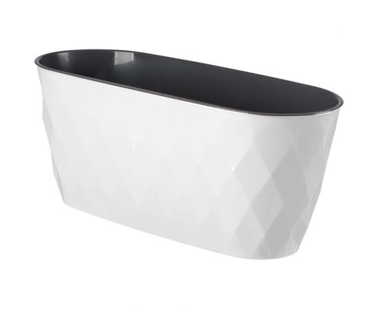 Горшок для цветов Idiland Laurel 354x152x150 мм, 5 л, с дренажной вставкой, белый 221611129/01 