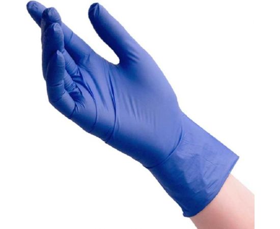 Медицинские диагностические одноразовые перчатки BENOVY нестерильные, нитриловые, текстурированные на пальцах, сиренево-голубые, р. s, 100 шт. 24 489 