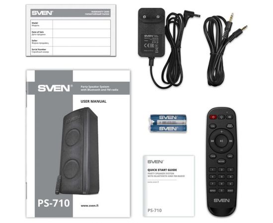 Портативная колонка SVEN АС PS-710 черная, 100 Вт, TWS, Bluetooth, FM, USB, microSD, LED-дисплей, 4400 мА*ч SV-021696 – изображение 7