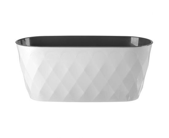 Горшок для цветов Idiland Laurel 354x152x150 мм, 5 л, с дренажной вставкой, белый 221611129/01 – изображение 3