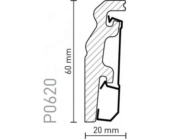 Плинтус Arbiton Vega HDPS P0620 2400x60x20 мм 550612 – изображение 3
