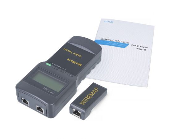 Тестер для витой пары c LCD дисплеем Cabeus (SC8108) CT-LCD-RJ45 – изображение 2