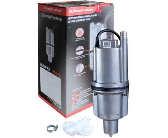 Вибрационный погружной насос Энергомаш 280 Вт, верхний забор, 25 м НГ-280В-25 – изображение 2