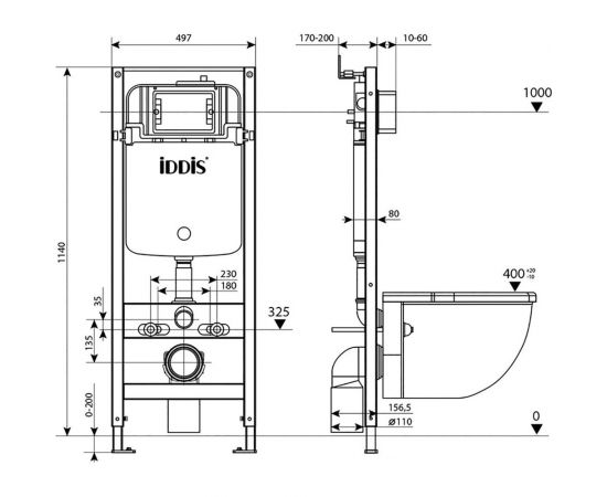 Комплект 2 в 1 IDDIS Optima Home инсталляция и клавиша смыва OPH00MBi32K – изображение 3