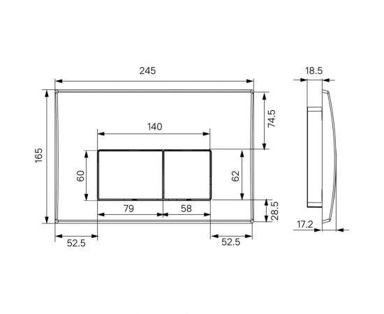 Комплект 2 в 1 IDDIS Optima Home инсталляция и клавиша смыва OPH00MBi32K – изображение 2