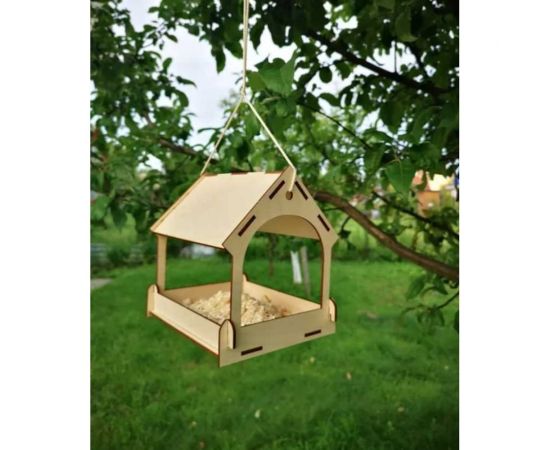 Деревянная модель для сборки PREZENT Кормушка садовая 2, 17x14.5x18 см КРМ-002 – изображение 3