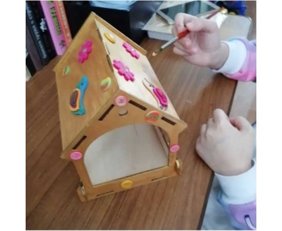 Деревянная модель для сборки PREZENT Кормушка садовая 2, 17x14.5x18 см КРМ-002 – изображение 8