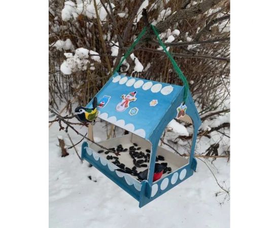 Деревянная модель для сборки PREZENT Кормушка садовая 2, 17x14.5x18 см КРМ-002 – изображение 9