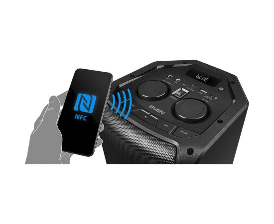 Портативная колонка SVEN АС PS-710 черная, 100 Вт, TWS, Bluetooth, FM, USB, microSD, LED-дисплей, 4400 мА*ч SV-021696 – изображение 4