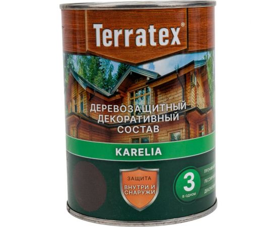 Деревозащитный декоративный состав ТЕРРАТЕКС эбеновое дерево, 0.75 кг, 1 л ЭК000136990 