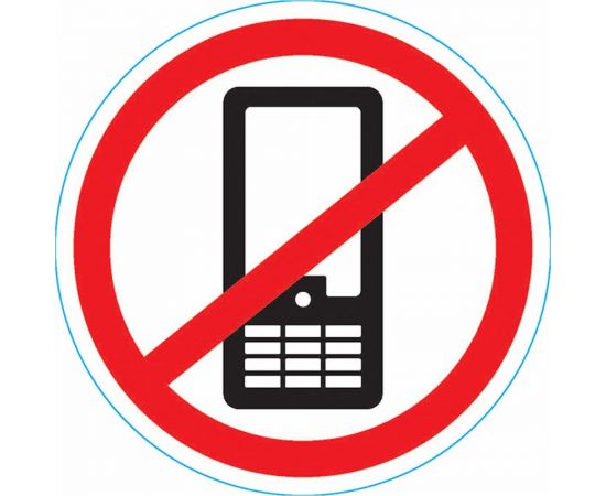 Наклейка-запрещающий знак REXANT Использование мобильных телефонов запрещено, 150x150мм 56-0042 