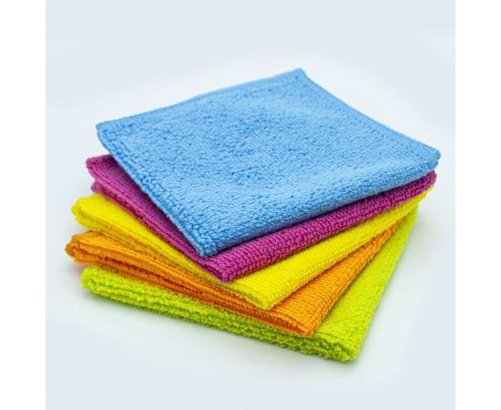 Салфетки для уборки из микрофибры, универсальные, 5 шт. в упаковке, размер 25x25см 8002 