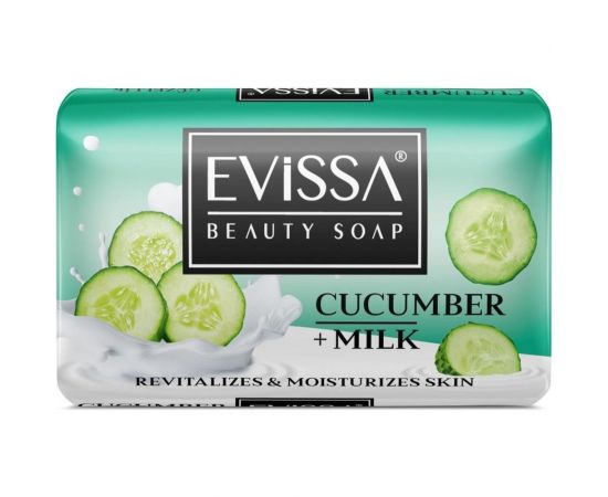 Туалетное мыло в картонной упаковке EVISSА 125 гр., Огурец+Молоко М2939 