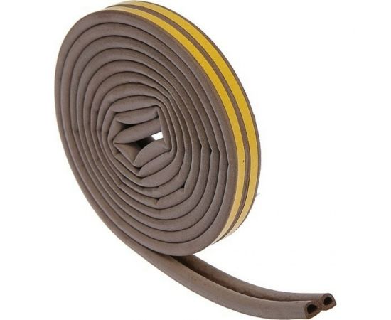 Резиновый уплотнитель ТУНДРА krep, профиль D, 9х8 мм, коричневый, 6 м 3794721 