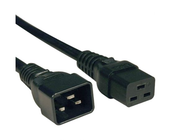 Кабель питания Hyperline PWC-IEC19-IEC20-1.0-BK IEC 320 C19 - IEC 320 C20 (3x1.5), 16A, прямая вилка, 1м, цвет черный (ПВС-АП-3*1,5-250-C19C20-16-1,0 ГОСТ 30851.1-2002 (МЭК 60320-1:1994)) 24 