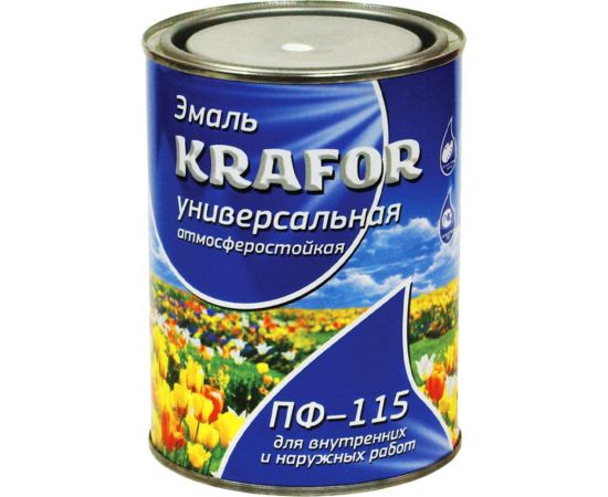 Универсальная эмаль Krafor ПФ-115 шоколадная 6 кг 4 25974 