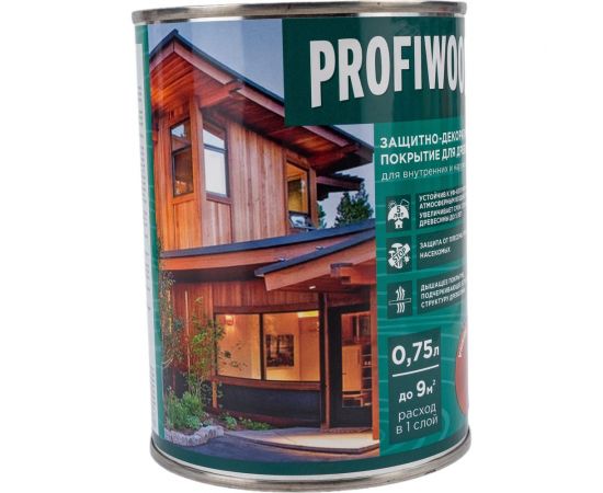 Защитно-декоративное покрытие для древесины PROFIWOOD (рябина; 0.75 л; 0.7 кг) 72625 