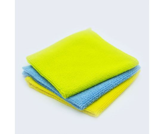 Салфетки для уборки из микрофибры, универсальные, 3 шт. в упаковке, размер 25x25см 8004 