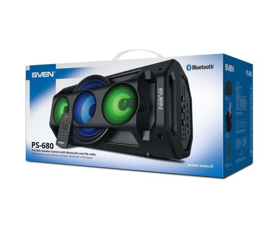 Портативная колонка SVEN АС PS-680 черная, 65 Вт, TWS, Bluetooth, FM, USB, microSD, LED-дисплей, пульт, 4400 мА*ч SV-020187 – изображение 5