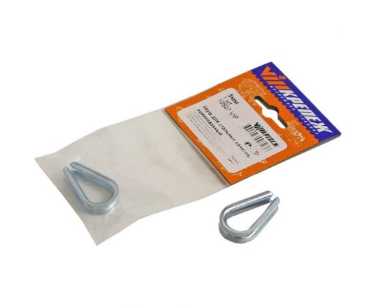 Коуш для стальных канатов vipкрепеж оцинкованный, 5 мм, 1 шт. 10507 VIP – изображение 2