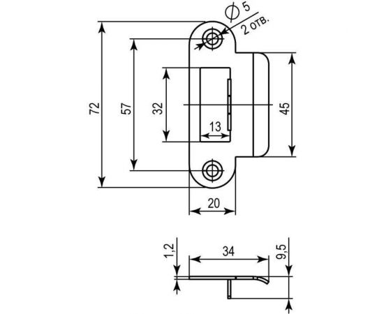 Ответная планка PUNTO STRP-F72/R20 (SP-F72/R20) SN тех. упаковка 41655 – изображение 2