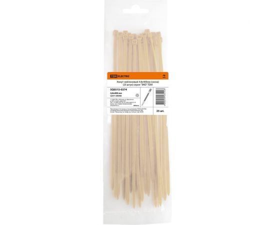 Нейлоновый хомут TDM серия ЭКО 4.8х400 мм, сосна, 25 штук SQ0515-0374 – изображение 2