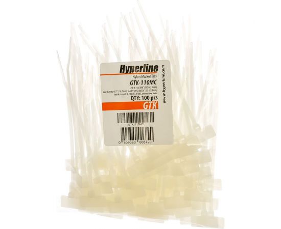 Нейлоновая стяжка Hyperline GTK-110MC безгал., 110x2.5 мм, полиамид 6.6, -40C - +85C, 100 штук 16067 – изображение 2