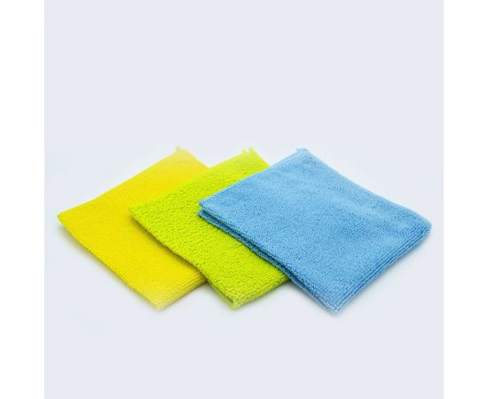 Салфетки для уборки из микрофибры, универсальные, 3 шт. в упаковке, размер 25x25см 8004 – изображение 3