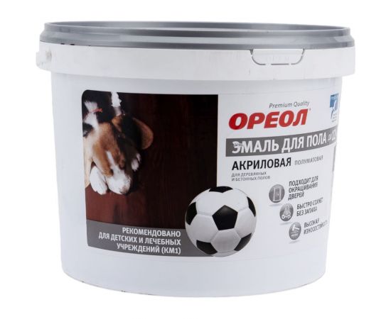 Акриловая эмаль для пола Ореол (полуматовая; красно-коричневая; 2.3 кг) 73368 – изображение 5