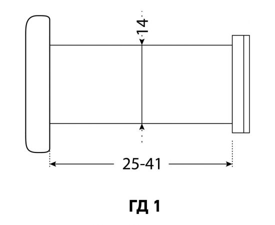 Дверной глазок Аллюр ГД-1 БШт 25-42 мм, d=14 мм, хром 1506 – изображение 3
