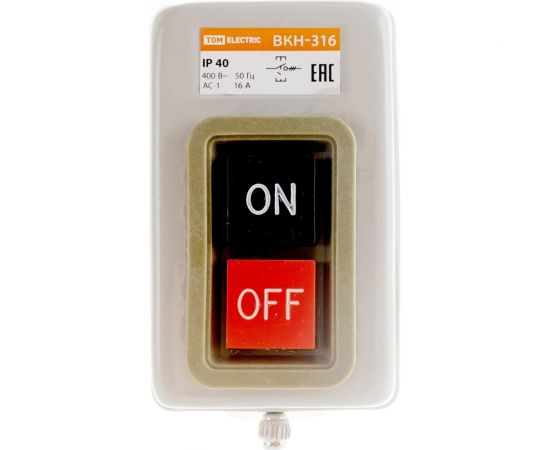 Кнопочный выключатель TDM ВКН-316 3Р 16А 230/400В IP40 SQ0716-0002 – изображение 5