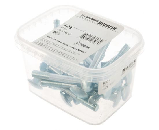 Мебельный болт Качественный КРЕПЕЖ DIN 603 8x70 25 шт 0500739 КЧ – изображение 2