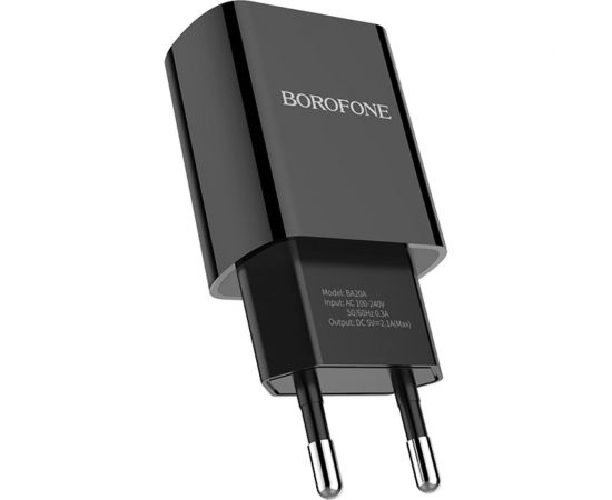 Сетевое ЗУ Borofone BA20A, 1хUSB-А, 2.1А, черный 23752-BA20ABK 