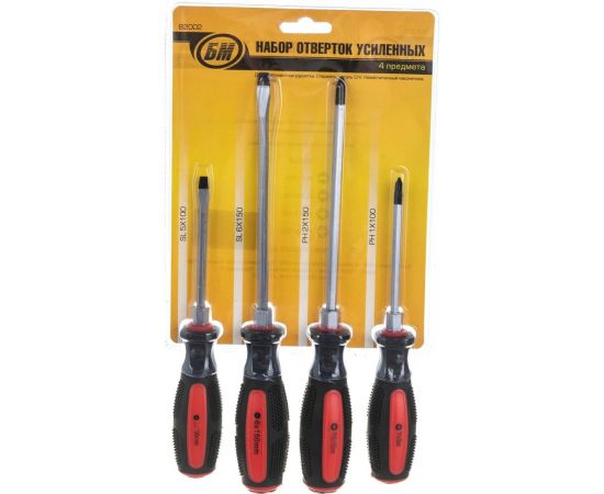 Набор отверток БМ усиленных, 4 предмета 82002 