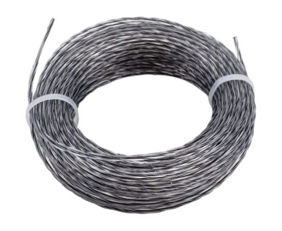 Леска для триммера 2 мм, 15 м, витая с графитовым сердечником, серебро tgs TORGWIN S26094 