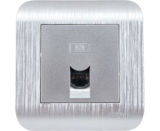 Компьютерная розетка LUXAR Deco с/у RJ-45 серебро с рифленой рамкой 4606400620396 