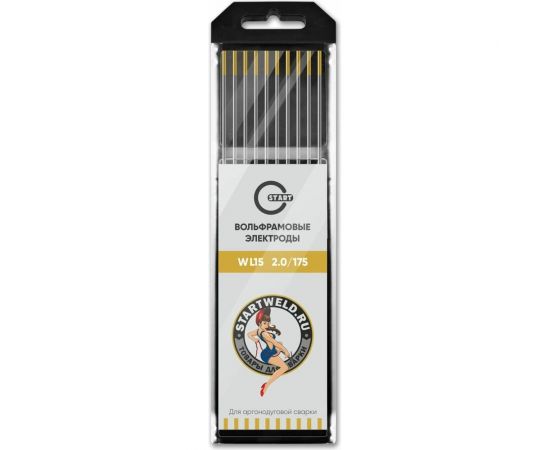 Вольфрамовые электроды WL 15 2х175 мм, золотые, 10 шт Start WL1520175U 