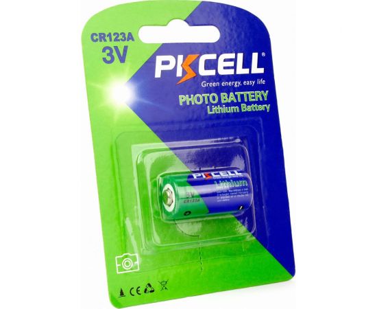 Литиевый элемент питания PKCELL тип - CR123A 1 шт в блистере CR123A-1B 
