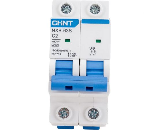 Автоматический выключатель CHINT NXB-63S 2P 2А 4.5kA характеристика C R 296783 