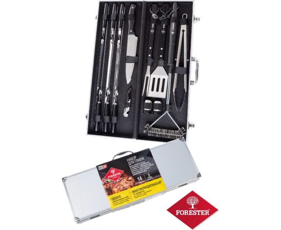 Набор для гриля Forester 14 предметов в алюминиевом кейсе BBQ-14 – изображение 6