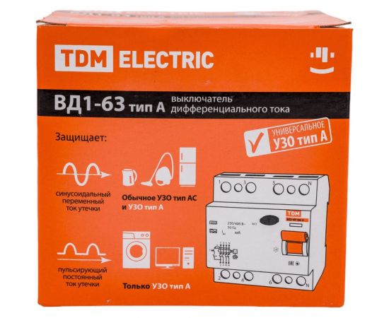 Устройство защитного отключения TDM ВД1-63 4Р 25А 10мА тип А SQ0203-0084 – изображение 5