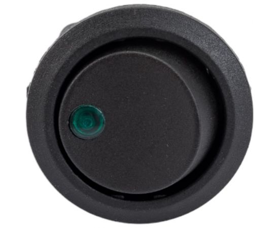 Круглая клавиша Nord-Yada 12V 20А черная с зеленой LED подсветкой (3контакта) ON-OFF (2шт в упаковке) 905475 – изображение 3