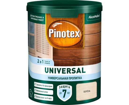 Пропитка 2 в 1 Pinotex UNIVERSAL береза, 0,9 л 5620705 – изображение 2